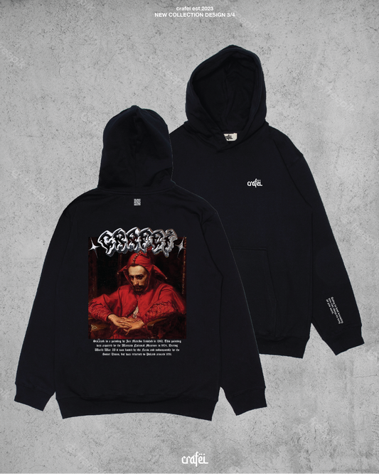 Streetwear Oversized Hoodie "Old Clown" Historical Collection, Thick Winter Autumn Pullover