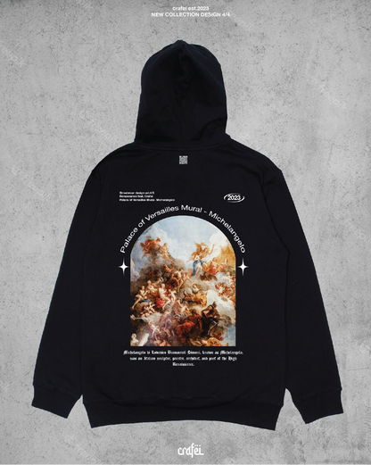 Streetwear Oversized Hoodie "Michelangelo" Historical Collection, Thick Winter Autumn Pullover